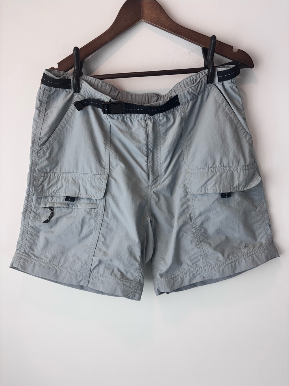 Eastern Mountain Sports EMS Women’s 12R Gray Cargo Hiking Shorts Belted Outdoor